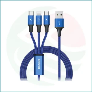 BASEUS 3 in 1 Rapid Series | 3A Charging Cable, USB to TYPE C + Lightning + Micro USB Cable