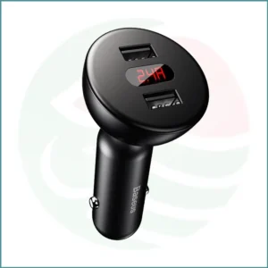 Baseus Shake Head Digital Display Car Charger | 4.8A Dual USB | 360° Rotation