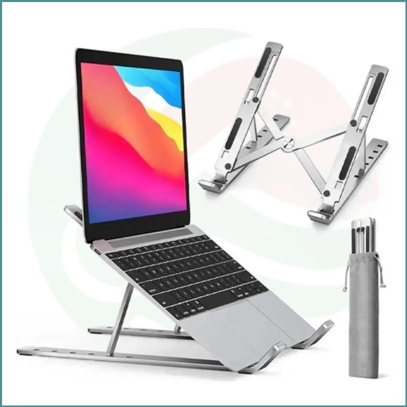 Laptop Stand | Creative Folding Aluminum Bracket | Ergonomic Portable Holder | Adjustable Angles - Image 3
