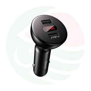 Baseus Shake Head Digital Display Car Charger 4.8A Quick Charge 360degree Rotation