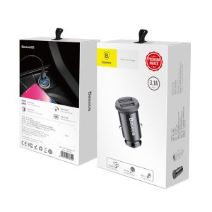 BASEUS Grain Car Charger Dual USB 3.1A MAX