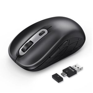 Jelly Comb MS048 Wireless mouse USB Type-C & USB Mouse (Black)