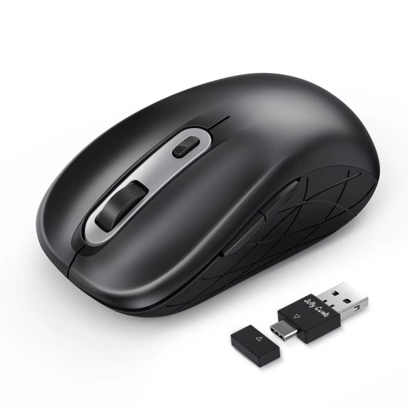 Jelly Comb MS048 Wireless mouse USB Type-C & USB Mouse (Black)