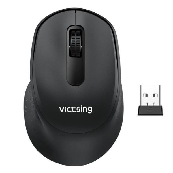 Victsing PC299A, 2.4G Slim Silent Wireless mouse, Silent Click, Portable, Ergonomic Design Mouse - Black | PC299A