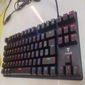 AKIRA AVALON RGB LIGHT, USB Wired Mechanical Keyboard with LED RGB Backlight Black for Professional Gaming users.