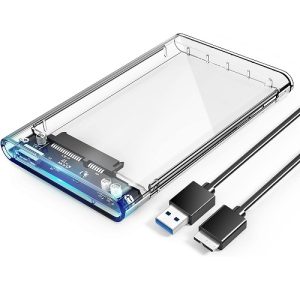 ORICO 2.5'' External Hard Drive Enclosure USB 3.0 to SATA III Tool-Free Clear Hard Disk Case 2139U3