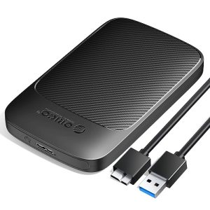 ORICO 2.5 inch External Hard Drive Enclosure USB 3.0 to SATA III, 9.5mm 7mm SATA HDD SSD Max 6TB Support- Black (2020U3)