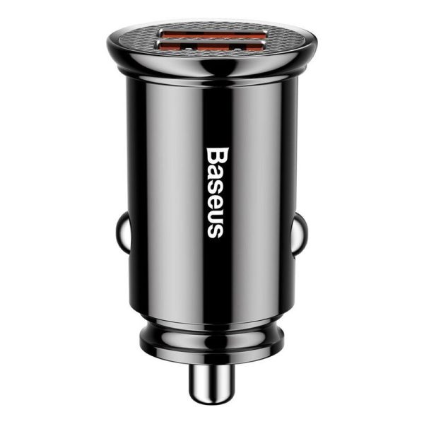 Baseus Car Charger Dual QC 3.0, 30 w, BS-C16Q1 CC, Fast Car Charger with Two USB Quick Charge 3.0 Ports - open box, pouch packing