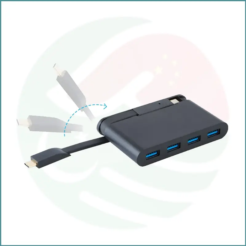 CableCreation Type-C to 4× USB 3.0 Hub | 5Gbps | Compact & Portable | Plug & Play - Image 3