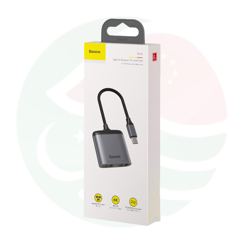 Baseus Enjoy series Type-C to HDMI*2+PD HD intelligent HUB adapter - Image 4