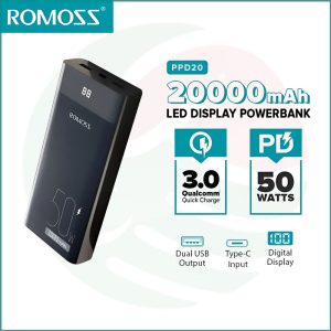Romoss PPD20 20000mAh 50W Type-C Quick Charge Power Bank