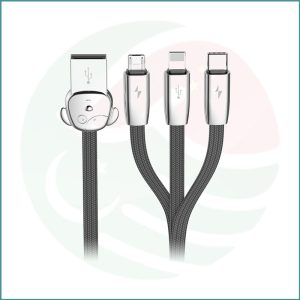 Baseus FuWang 3‑in‑1 Charging Cable | Lightning, Micro USB & Type‑C | 1.2m | 3A