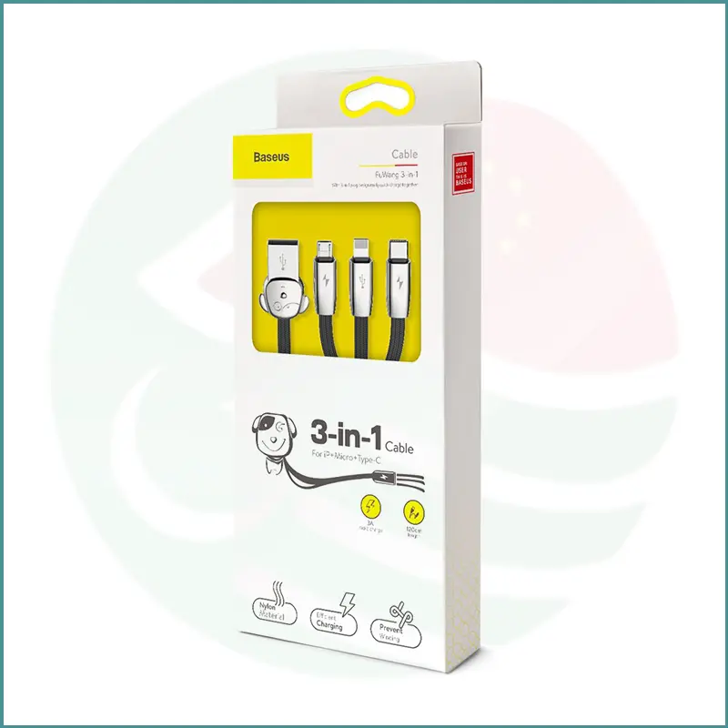 Baseus FuWang 3‑in‑1 Charging Cable | Lightning, Micro USB & Type‑C | 1.2m | 3A - Image 5