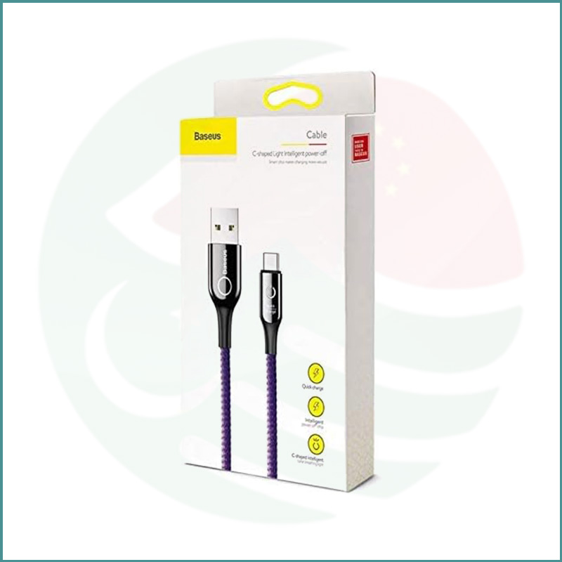 Baseus C‑Shaped Light Intelligent Power‑Off Cable | Type‑C | 3A Fast Charging | 1m - Image 4