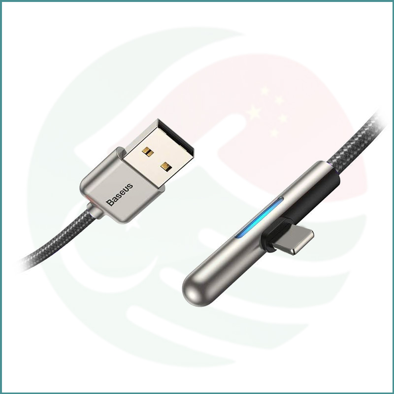 Baseus Iridescent Lamp USB to Type-C | L-Shaped Gaming Cable | 40W HW Flash Charge | 4A | Mobile Gaming - Image 4