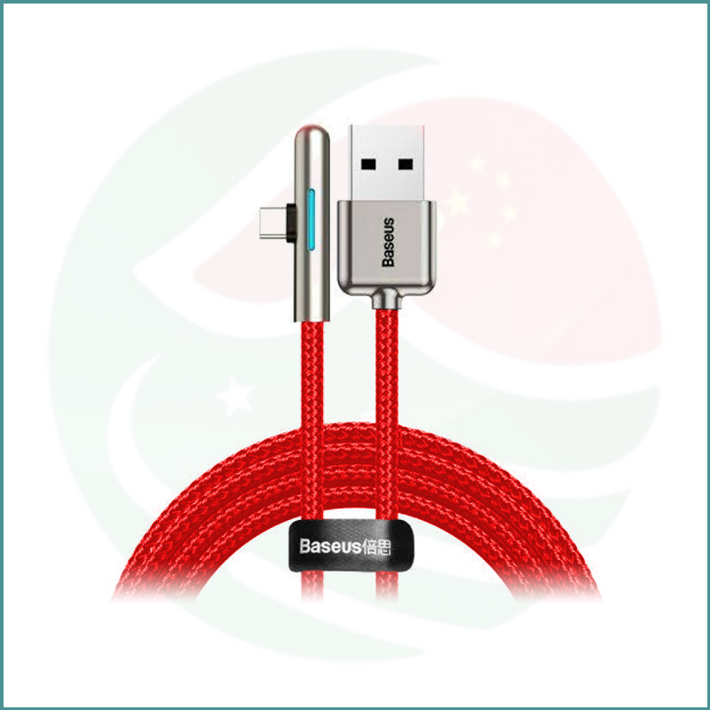 Baseus Iridescent Lamp USB to Type-C | L-Shaped Gaming Cable | 40W HW Flash Charge | 4A | Mobile Gaming