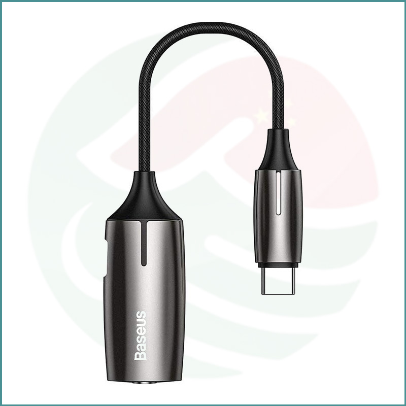 Baseus L60 Type‑C Male to Type‑C + 3.5mm Female Adapter | Music + Charging | LED Indicator