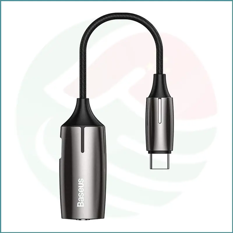 Baseus L60 Type‑C Male to Type‑C + 3.5mm Female Adapter | Music + Charging | LED Indicator