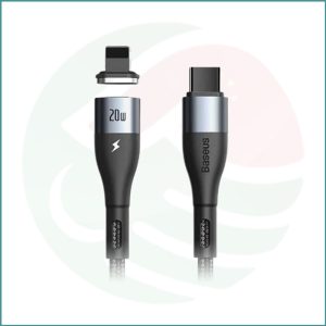 Baseus Zinc Magnetic | Type‑C to Lightning | Fast Charging Data Cable | 20W | 2.4A | Black | 1m