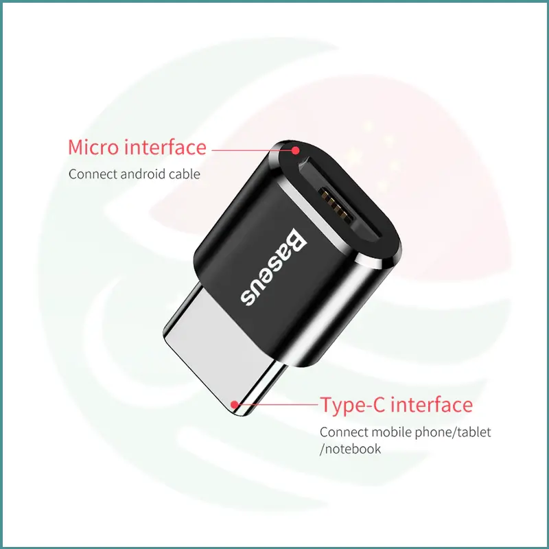 Baseus Mini Micro USB Female to Type‑C Male Adapter | Fast Charging 2.4A | Compact