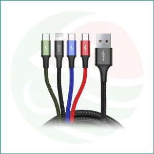 Baseus Rapid Series 4‑in‑1 Data Cable | Lightning, Type‑C & Dual Micro USB | 1.2m | 3.5A