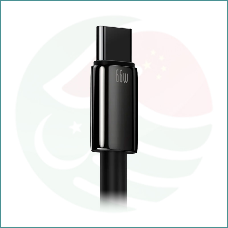 Baseus Tungsten Gold USB-A to USB-C Fast Charging Data Cable, 66W PD, 1m / 2m, Black - Image 3