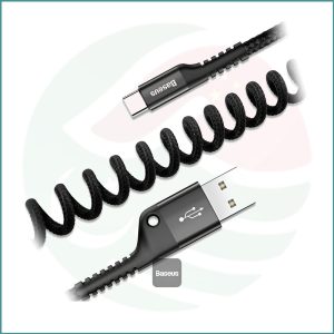 Baseus Fish Eye USB to Type-c Spring Data Cable | 2A Fast Charging & Data Sync (1m)