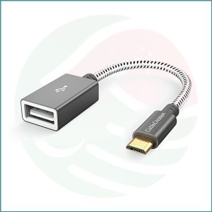 CableCreation Female USB to Micro‑USB OTG Adapter | 0.15m | Male to Female | Aluminum Space Gray