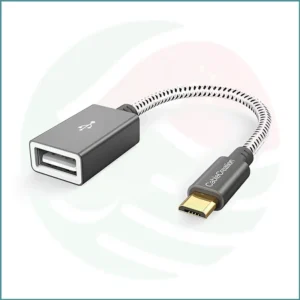 CableCreation Female USB to Micro‑USB OTG Adapter | 0.15m | Male to Female | Aluminum Space Gray