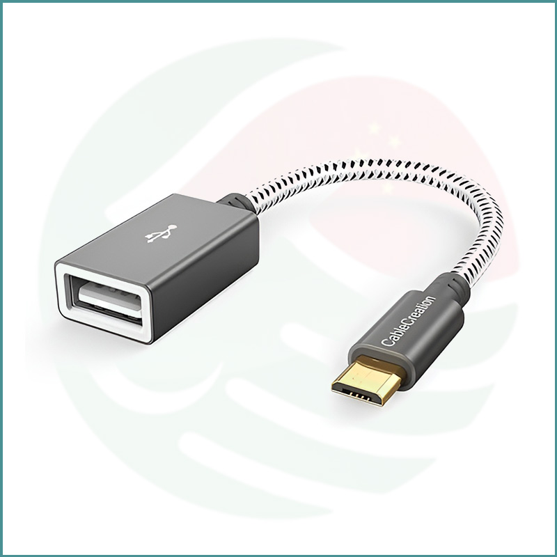 CableCreation Female USB to Micro‑USB OTG Adapter | 0.15m | Male to Female | Aluminum Space Gray