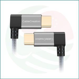 CableCreation Double‑Angled USB‑C to USB‑C Cable | 1.2m | 3A Fast Charging & Data Sync