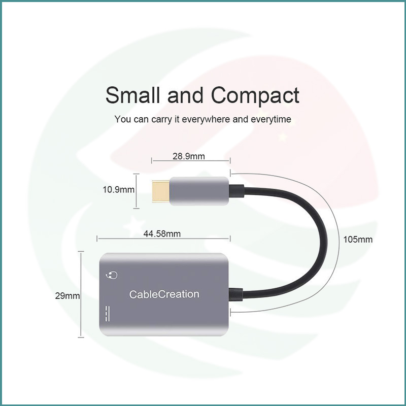 CableCreation USB‑C to 3.5mm Headphone + USB-C PD Charging Adapter | Hi‑Res Audio - Image 2