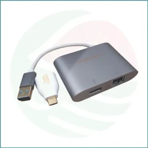 CableCreation USB 3.0 Hub with Gigabit Ethernet | 3×USB 3.0 Ports + LAN | 5Gbps | Type‑C to USB‑A Adapter Included