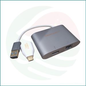 CableCreation USB 3.0 Hub with Gigabit Ethernet | 3×USB 3.0 Ports + LAN | 5Gbps | Type‑C to USB‑A Adapter Included