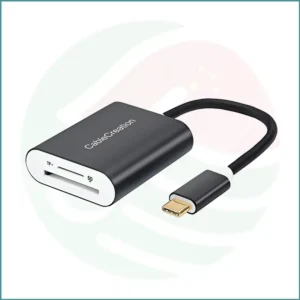 CableCreation USB-C Card Reader | 2‑in‑1 | 5Gbps | Aluminum Case | Black