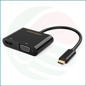CableCreation USB‑C to HDMI + VGA Adapter | 4K@60Hz | Dual Monitor Support