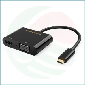CableCreation USB‑C to HDMI + VGA Adapter | 4K@60Hz | Dual Monitor Support