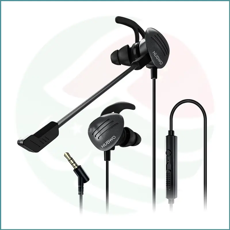 NUBWO NH01 Gaming Earbuds | 3.5mm Wired | In‑Ear | Mic & Volume Control | Black
