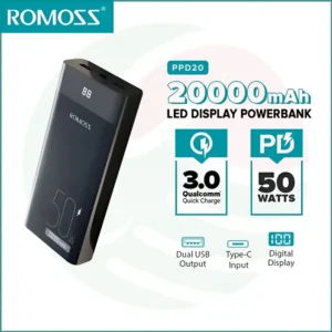 Romoss PPD20 20000mAh 50W Type-C Quick Charge Power Bank