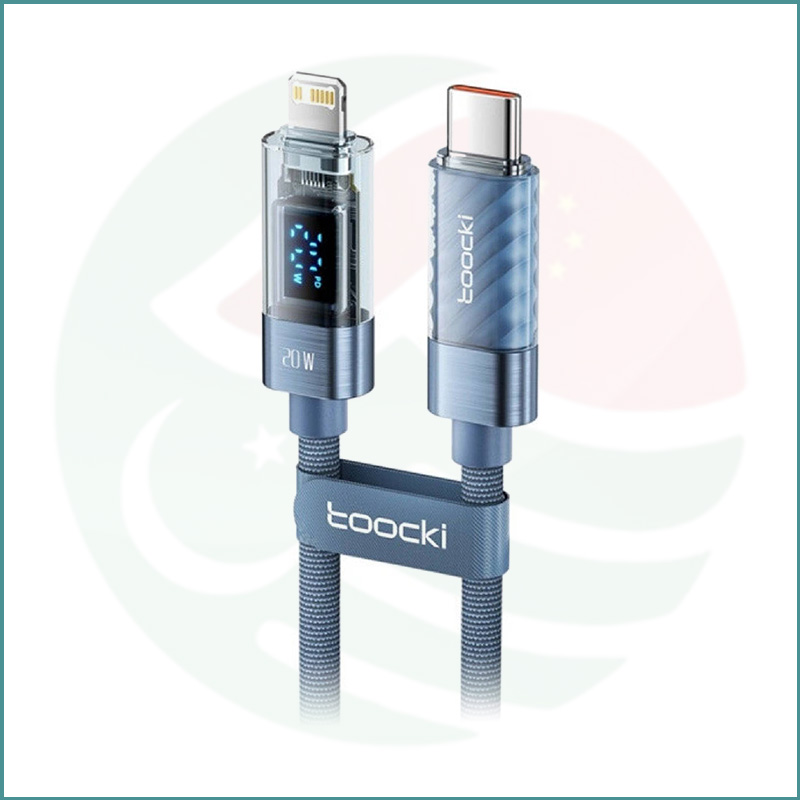 Toocki PD 20W USB-C to Lightning Cable | LED Indicator | Transparent Design | Fast Charging for iPhone