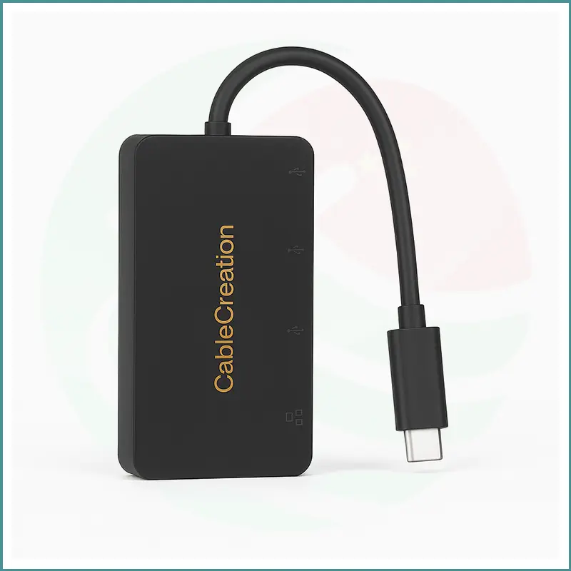 CableCreation USB‑C to 3‑Port USB 3.0 Hub + Gigabit Ethernet Adapter | 12cm | 5Gbps - Image 3
