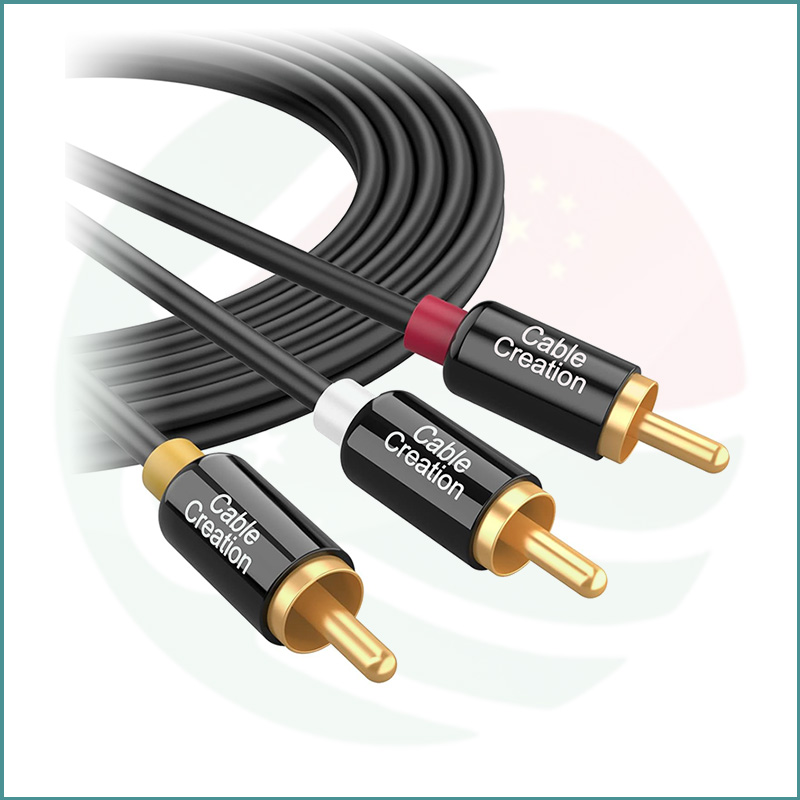 CableCreation 3RCA to 3RCA Composite AV Cable | 2m/3m (10ft) | 24K Gold‑Plated | High‑Quality Audio/Video