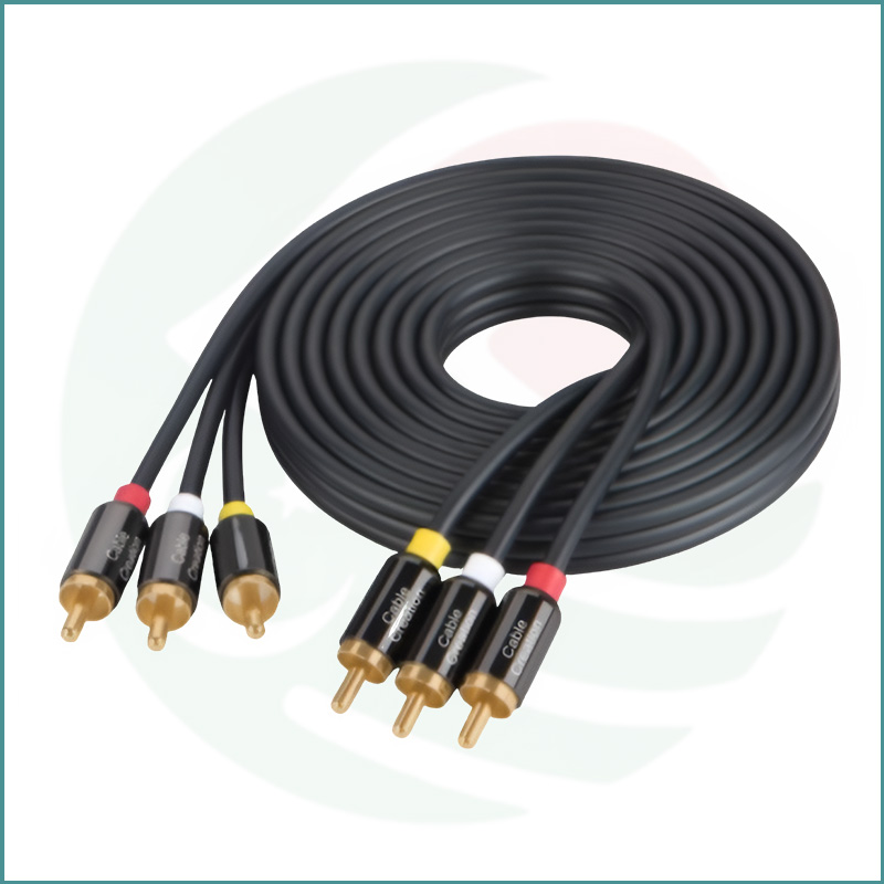 CableCreation 3RCA to 3RCA Composite AV Cable | 2m/3m (10ft) | 24K Gold‑Plated | High‑Quality Audio/Video - Image 4