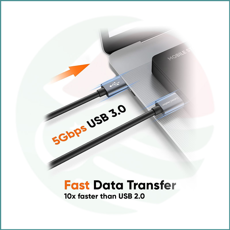 CableCreation USB 3.0 Type‑A Male to Male Cable | SuperSpeed 5Gbps | Space Gray | Gold‑Plated | Durable Aluminum Alloy - Image 4