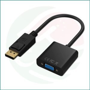 DisplayPort (DP) to VGA Adapter | Male to Female Converter | Plug & Play | 1080p Full HD | Black