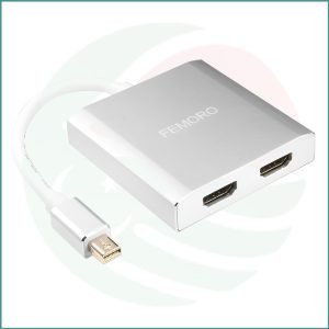 FEMORO Mini DisplayPort to Dual HDMI Hub | Windows PCs Only | 4K@30Hz | Plug & Play