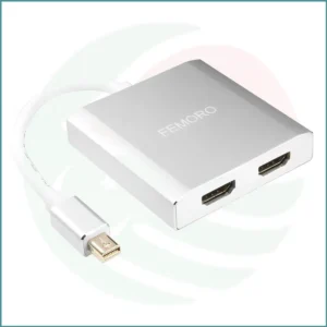 FEMORO Mini DisplayPort to Dual HDMI Hub | Windows PCs Only | 4K@30Hz | Plug & Play