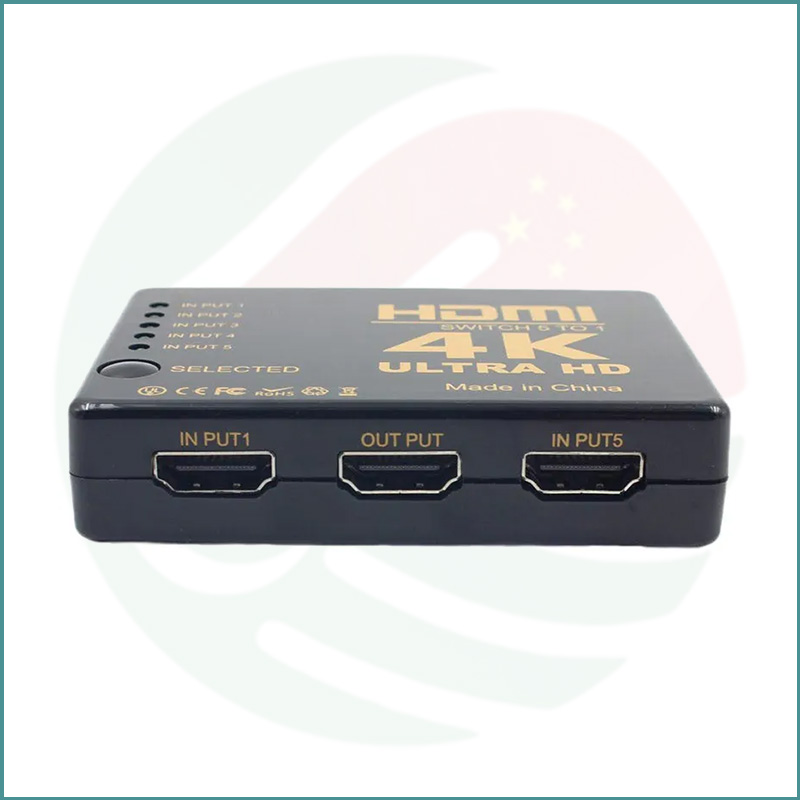 5‑in‑1 4K Ultra HD HDMI Switcher | Remote Control | Black | Supports 2160p | LED Indicators - Image 2