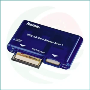 Hama 35‑in‑1 USB 2.0 Multi Card Reader | SD/microSD/CompactFlash/MS & MS Duo | Blue
