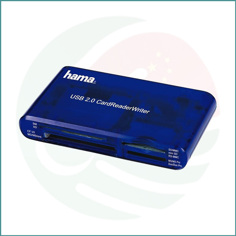 Hama 35‑in‑1 USB 2.0 Multi Card Reader | SD/microSD/CompactFlash/MS & MS Duo | Blue - Image 2